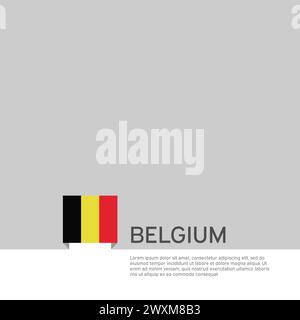 Belgium flag background. State patriotic belgian banner, cover. Document template with belgium flag on white background. National poster. Booklet Stock Vector