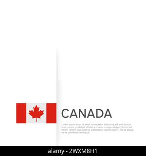 Canada flag background. State patriotic canadian banner, cover. Document template with canada flag on white background. National poster. Business book Stock Vector