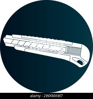 cutting knife - stationery icon vector design template Stock Vector