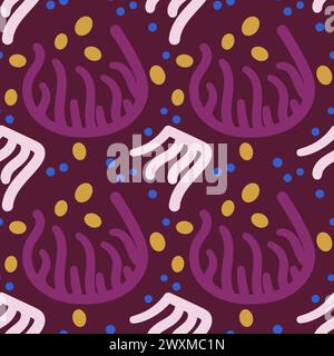 Abstract geometric seamless pattern. Scribble childish elements endless background. Doodle style repeat cover. Vector flat hand drawn illustration. Stock Vector
