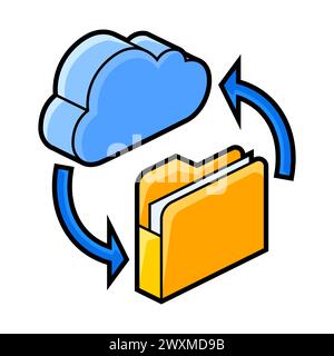 cloud computing reload folder file data document sharing vector ...