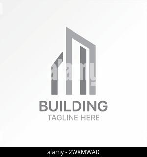 Logo design graphic concept creative premium abstract vector stock letter initial RM font like line architecture building. Related typography monogram Stock Vector