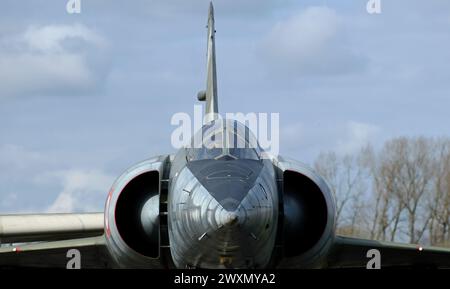 The Dassault Mirage IV was a French supersonic strategic bomber and deep-reconnaissance aircraft. Developed by Dassault Aviation, Stock Photo