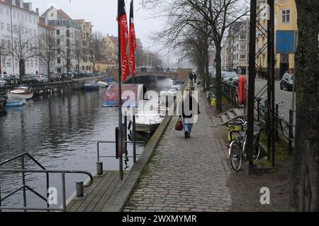 Copenhagen, Denmark /01 April 2024/.Old house human life and bridge and ...