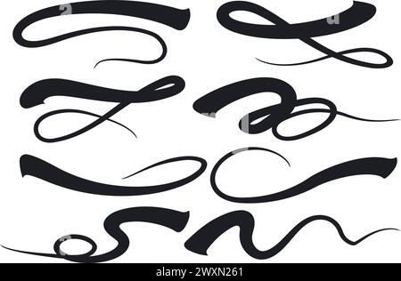 Smooth curved ink strokes Stock Vector