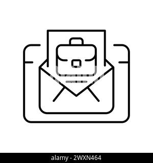 Job interview line black icons set. Signs for web page, mobile app ...