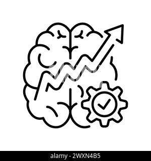 Skills and abilities line black icon. Sign for web page, mobile app, button, logo. Vector isolated button. Editable stroke. Stock Vector