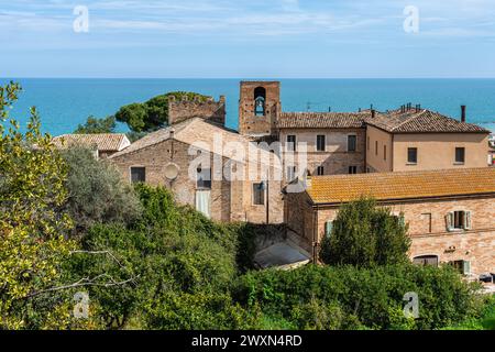 Scenic sight in Grottammare, beautiful village overlooking the adriatic sea, in the Provice of Ascoli Piceno, Marche, Italy. Stock Photo