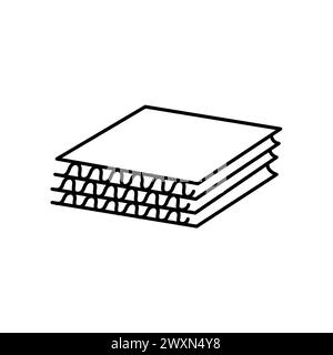 Stack Of corrugated boards line black icon. Sign for web page, mobile ...