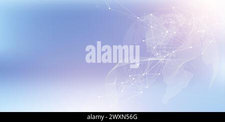 Global network connection banner design template. Header social network communication in the global business concept. Big data visualization. Internet Stock Photo