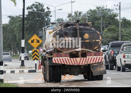 Chiangmai, Thailand - September 12 2023: Private Hino Crane Truck. On 