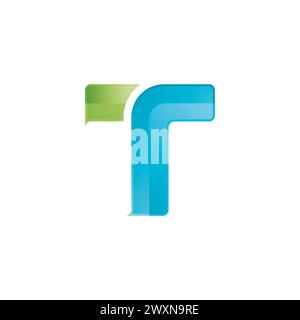 Modern trendy gradient geometric letter T logo design template. Stock Vector