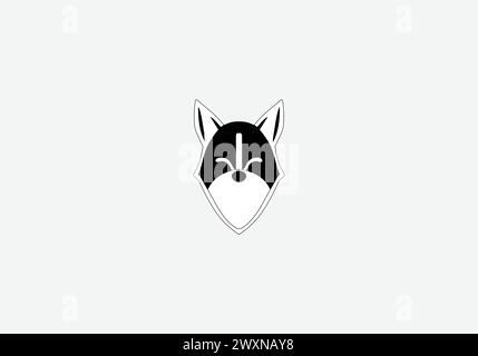 Amazing Cross Fox minimal icon illustration design Stock Vector