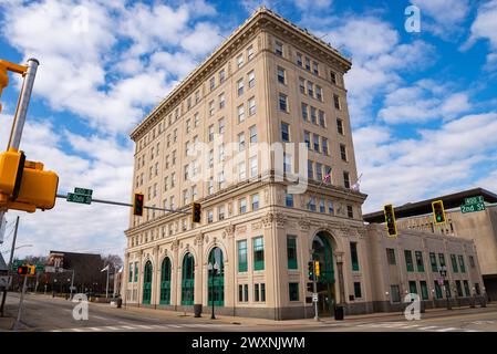 Rockford, Illinois - United States - March 28th, 2024: Exterior of the Rockford City Hall building in downtown Rockford, Illinois, USA. Stock Photo