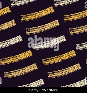 Seamless vector pattern made by hand drawn thin paint strokes. horizontal dry brush stripes texture. Stock Vector
