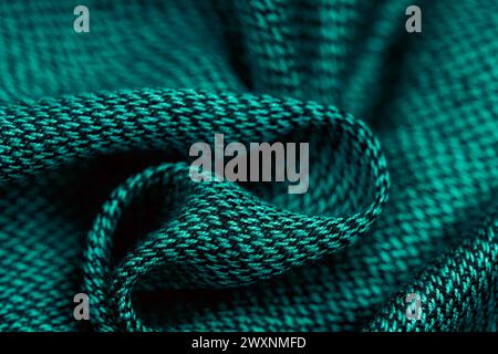 A close-up of dark blue knit sweater fabric Stock Photo