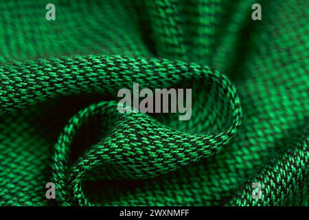 A close-up of green knitted fabric texture Stock Photo
