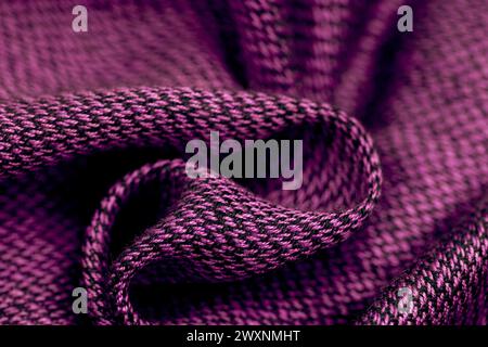 A purple knitted fabric texture background Stock Photo