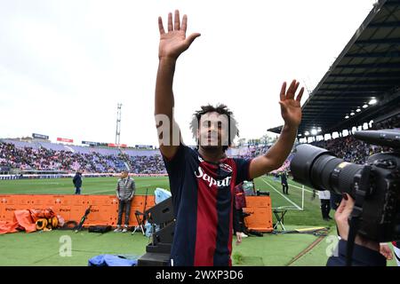 Joshua Zirkzee (Bologna)                                                     during the Italian  Serie A match between Bologna 3-0 Salernitana at  Renato Dall Ara Stadium  on April 01 , 2024  in Bologna , Italy. (Photo by Maurizio Borsari/AFLO) Stock Photo