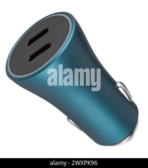 Car cigarette lighter power adapter, for tablet phone, on white background in insulation Stock Photo