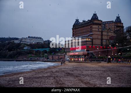 Winter evening on Scarborough beach Stock Photo