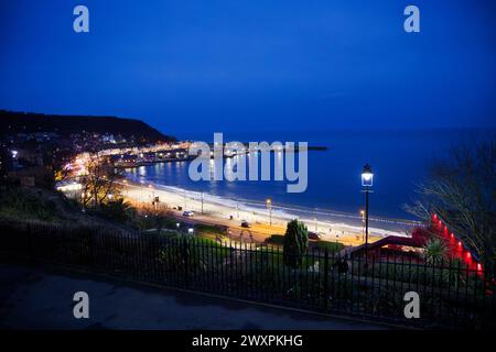 Night scene at Scarborough South Bay Stock Photo
