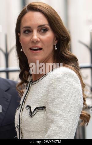 London, UK. 20 Jun, 2023. Pictured: Catherine - The Princess of Wales arrives at The National Portrait Gallery to reopen the gallery after an extensiv Stock Photo