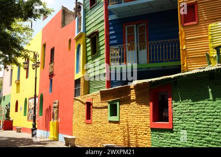 Colourful buildings on Caminito Street in the La Boca District of Buenos Aires, Argentina, South America Stock Photo