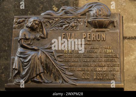 Eva Peron's Tomb at Recoleta Cemetery in Buenos Aires, Argentina, South America Stock Photo