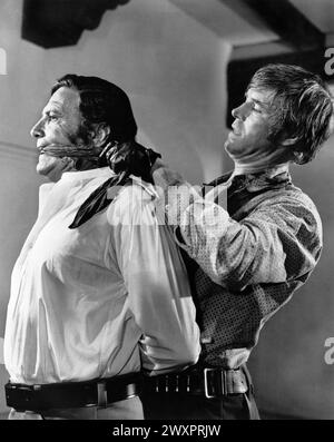 Raf Vallone, George Peppard, on-set of the film, 'Cannon For Cordoba', United Artists, 1970 Stock Photo