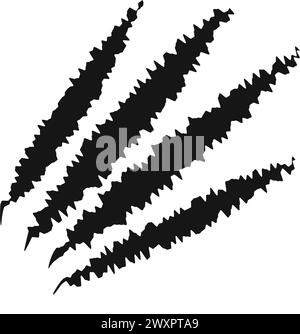 Monster claw marks and scratches, wild beast animal torn cracks, vector ...