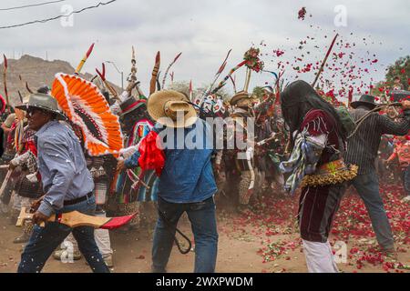 Holy Week Masks HERMOSILLO, MEXICO - MARCH 30: interpretation of battle of Pharisees ...