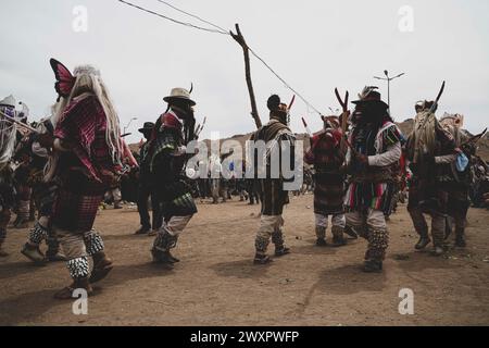 HERMOSILLO, MEXICO - MARCH 30: Pharisees celebrating Lent on Saturday of Glory, during Holy Week celebrations on March 30, 2024 in Hermosillo, Mexico. (Photo by Luis Gutiérrez/Norte Photo) Stock Photo