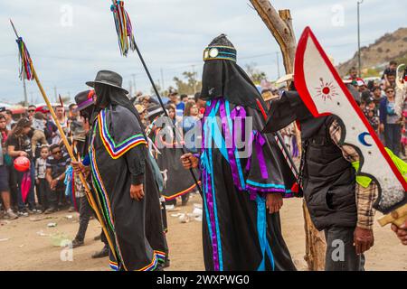 HERMOSILLO, MEXICO - MARCH 30: Pharisees with spears during Holy Week celebrations on March 30, 2024 in Hermosillo, Mexico. (Photo by Luis Gutiérrez/ Norte photo ) Stock Photo