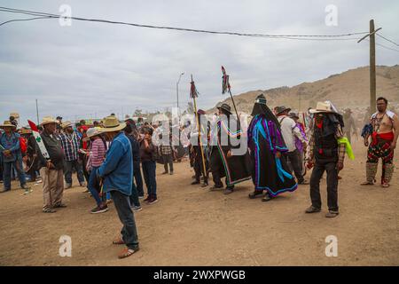 HERMOSILLO, MEXICO - MARCH 30: Pharisees with spears during Holy Week celebrations on March 30, 2024 in Hermosillo, Mexico. (Photo by Luis Gutiérrez/ Norte photo ) Stock Photo