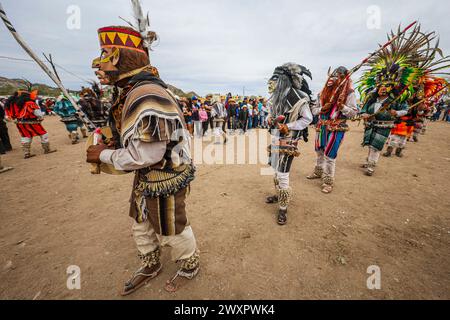 HERMOSILLO, MEXICO - MARCH 30: Pharisees celebrating Lent on Saturday of Glory, during Holy Week celebrations on March 30, 2024 in Hermosillo, Mexico. (Photo by Luis Gutiérrez/Norte Photo) Stock Photo