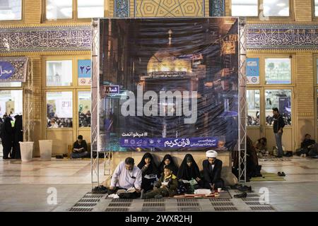 Tehran, Tehran, Iran. 31st Mar, 2024. Shiite worshipers attend Laylat al-Qadr, or the Night of Destiny during the holy Islamic month of Ramadan, in Tehran, Iran, Sunday, April 01, 2024. (Credit Image: © Sobhan Farajvan/Pacific Press via ZUMA Press Wire) EDITORIAL USAGE ONLY! Not for Commercial USAGE! Stock Photo