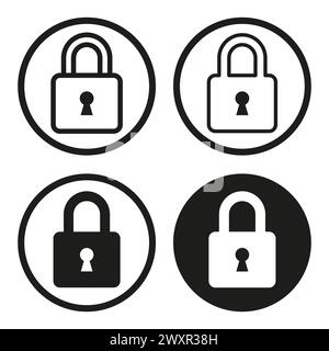 Padlock icons set. Security and protection symbols. Vector illustration. EPS 10. Stock Vector