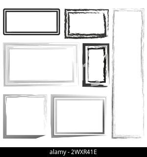 Assorted frame collection. Picture borders set. Vector illustration. EPS 10. Stock Vector