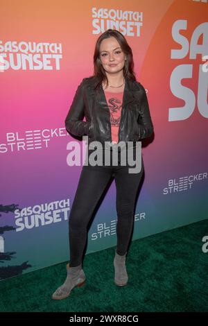 Emily Meade attends premiere of Sasquatch Sunset at Metrograph in New