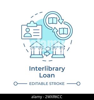 Interlibrary loan soft blue concept icon Stock Vector