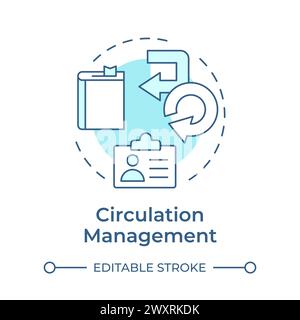 Circulation management soft blue concept icon Stock Vector