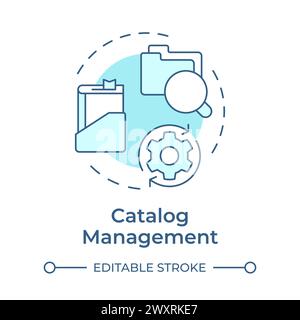 Catalog management soft blue concept icon Stock Vector