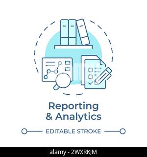 Reporting and analytics soft blue concept icon Stock Vector