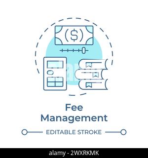 Fee management soft blue concept icon Stock Vector