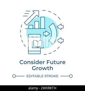 Consider future growth soft blue concept icon Stock Vector