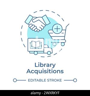 Library acquisitions soft blue concept icon Stock Vector