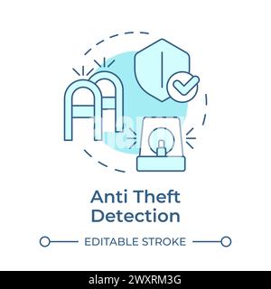 Anti theft detection soft blue concept icon Stock Vector