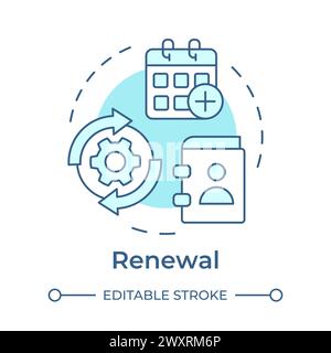 Renewal soft blue concept icon Stock Vector