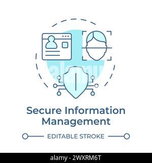 Secure information management soft blue concept icon Stock Vector